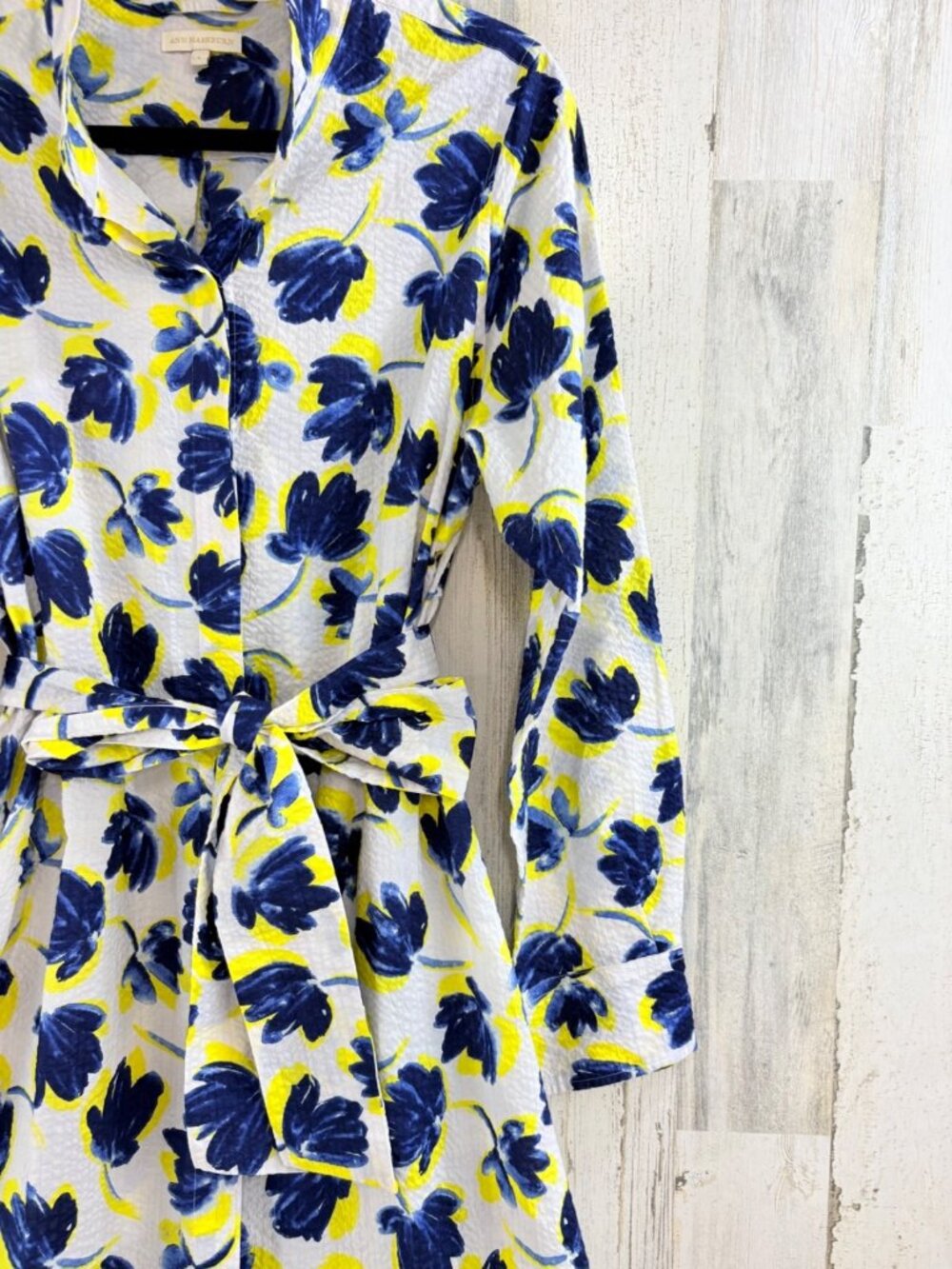 Ann Mashburn Sz L Annette Shirt Dress Floral Seersucker - Picture 4 of 16